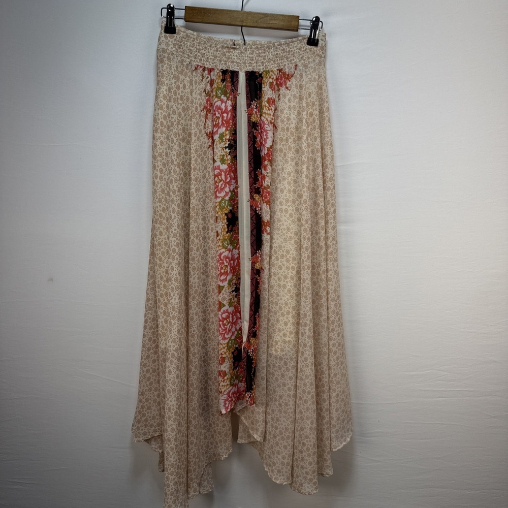 Free People Lovely Lady Maxi Skirt Size XS Asymmetrical Flowy Floral Chiffon - Picture 6 of 9